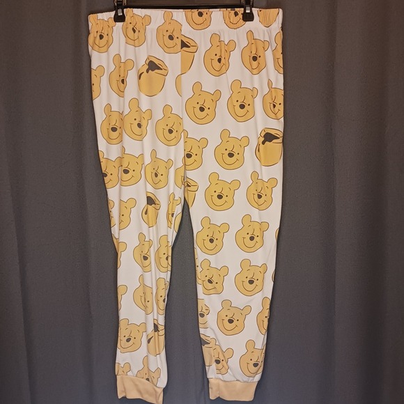 Disney Winnie the Pooh Sleep Pajama Pants XL Womens White & Yellow - Picture 1 of 5